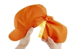 子ども用日よけ帽子（着脱式タレ付・裏白）橙Ｕ