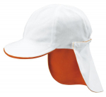 子ども用日よけ帽子（着脱式タレ付・裏白）橙Ｕ