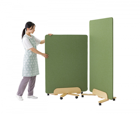 スタンドキャスター付2台＋ファブリックパーテーション２枚（別売）