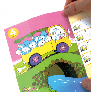 シールが貼りやすいページを固定できるストッパー付