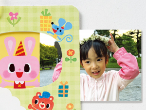 窓に写真を入れられます。