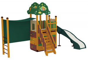 ▲本体＋ろくぼく＋日除けメッシュシェード天幕＋横幕