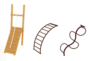 ▲丸太スロープ　▲タイコバシ　▲ムカデクライム